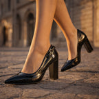 Scarlett - Women’s Embossed Finish Elegant Block Heels
