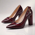Scarlett - Women’s Embossed Finish Elegant Block Heels