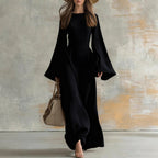 Scarlett - Women's Long Sleeve Flowy Waist Tie Maxi Dress