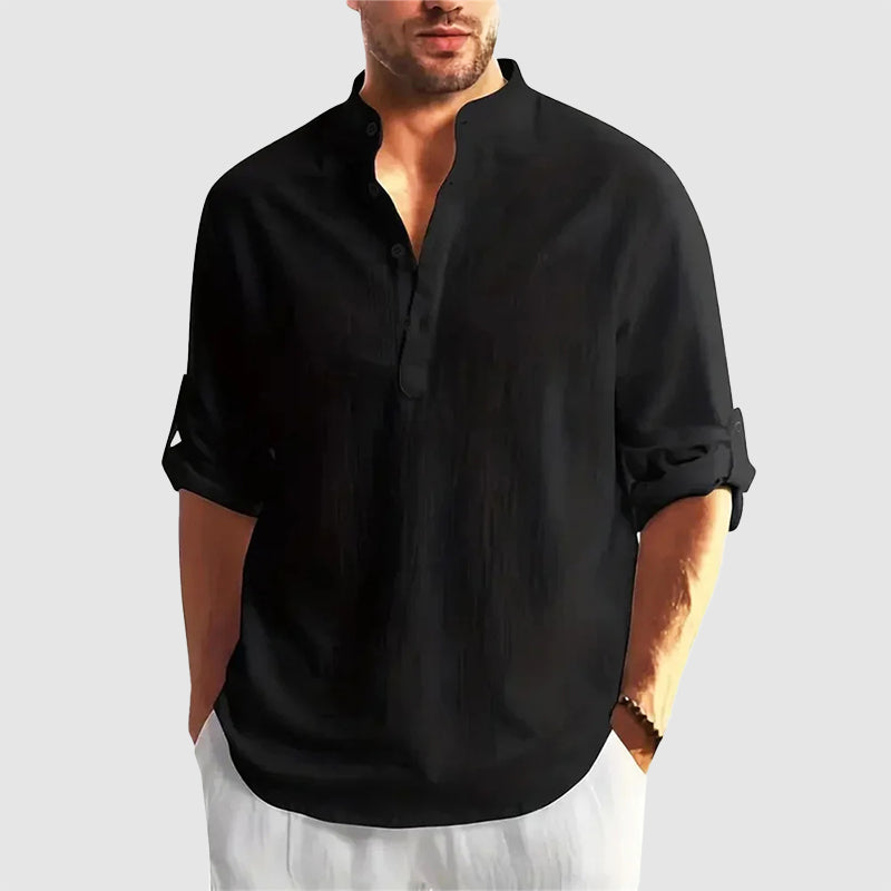 Sebastian - Men’s Relaxed Fit Button-Up Henley Shirt