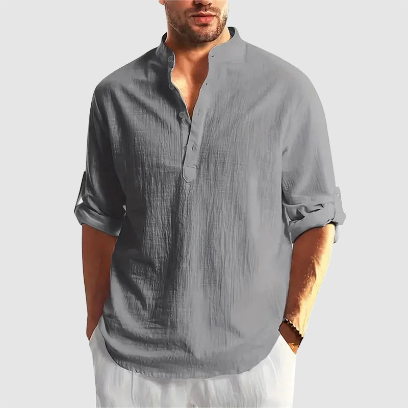 Sebastian - Men’s Relaxed Fit Button-Up Henley Shirt