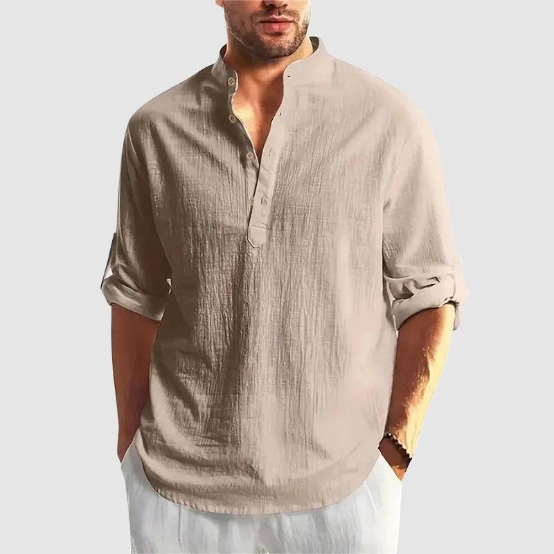 Sebastian - Men’s Relaxed Fit Button-Up Henley Shirt