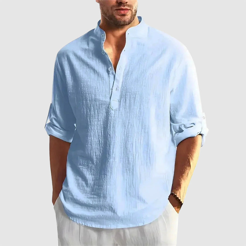 Sebastian - Men’s Relaxed Fit Button-Up Henley Shirt
