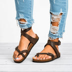 Shannon - Women’s Cross Strap Adjustable Flat Sandals
