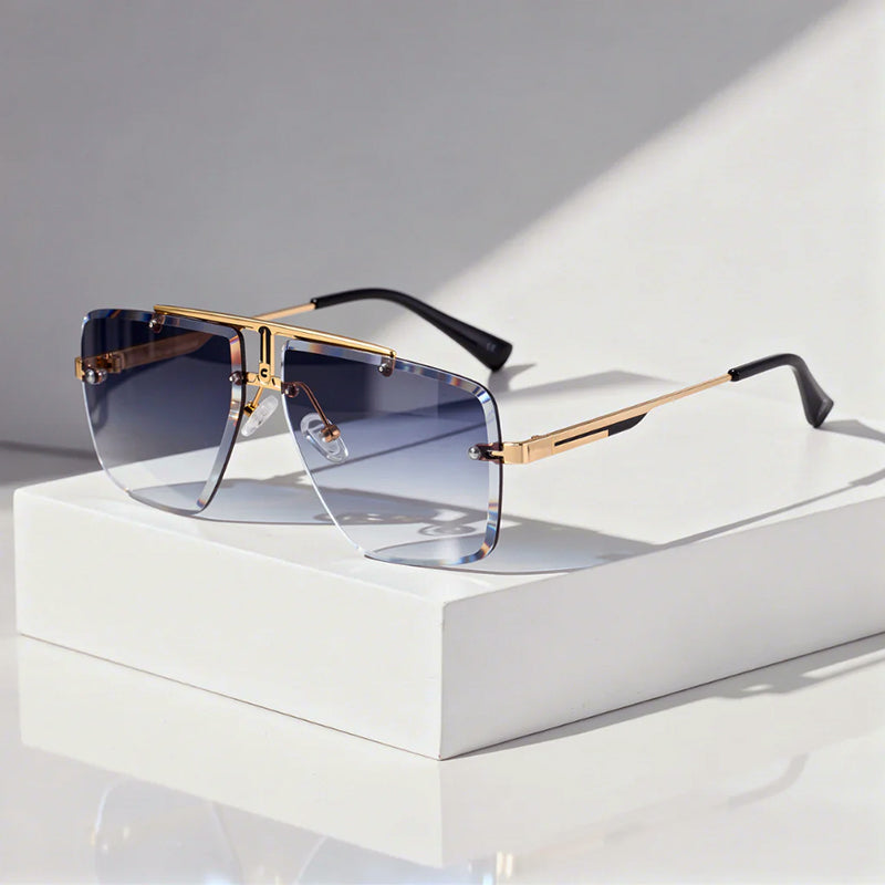 Solstice - Rimless Gradient Lens Statement Sunglasses
