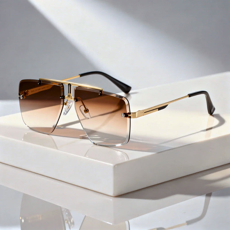 Solstice - Rimless Gradient Lens Statement Sunglasses