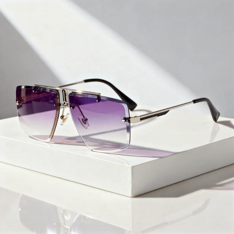 Solstice - Rimless Gradient Lens Statement Sunglasses