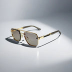 Square Frame Gradient Lens Metal Sunglasses