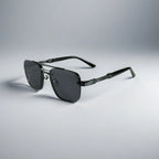 Square Frame Gradient Lens Metal Sunglasses
