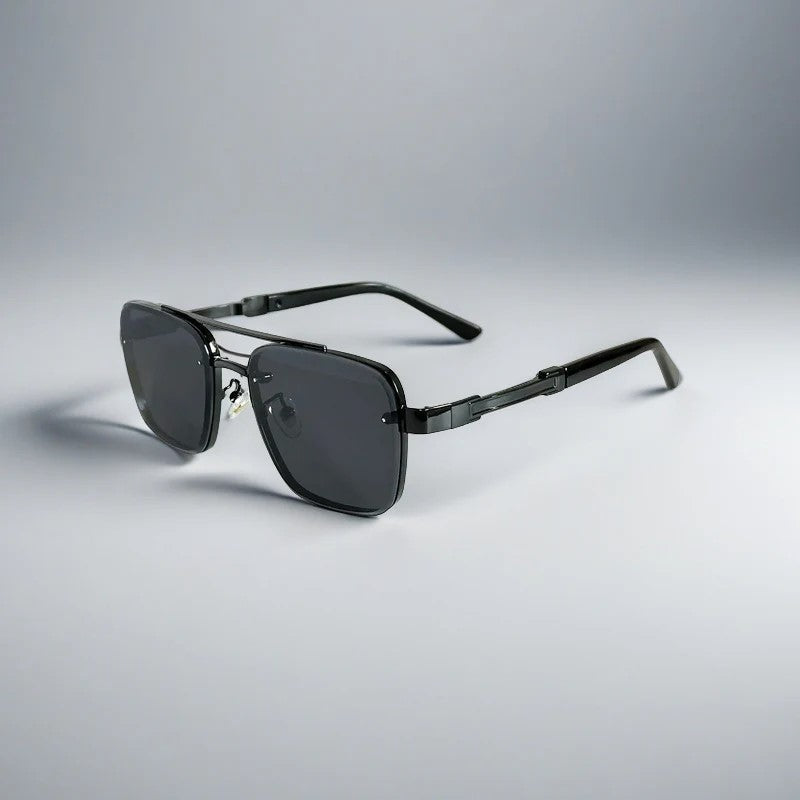 Square Frame Gradient Lens Metal Sunglasses