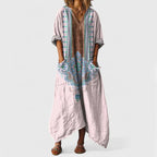 Valentina - Women’s Breezy Bohemian Pocket Maxi Dress