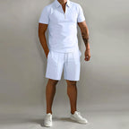 Vincent - Men’s Two-Piece Zip Polo and Shorts Set