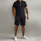 Vincent - Men’s Two-Piece Zip Polo and Shorts Set