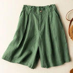 Vivian - Women's Cotton Wide-Leg Shorts with High Waist