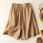 Vivian - Women's Cotton Wide-Leg Shorts with High Waist