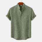 Xavier - Men’s Linen Short Sleeve Button-Up Shirt