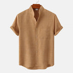 Xavier - Men’s Linen Short Sleeve Button-Up Shirt