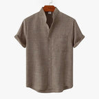 Xavier - Men’s Linen Short Sleeve Button-Up Shirt