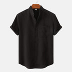 Xavier - Men’s Linen Short Sleeve Button-Up Shirt