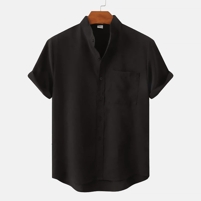 Xavier - Men’s Linen Short Sleeve Button-Up Shirt