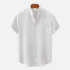 Xavier - Men’s Linen Short Sleeve Button-Up Shirt