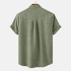 Xavier - Men’s Linen Short Sleeve Button-Up Shirt