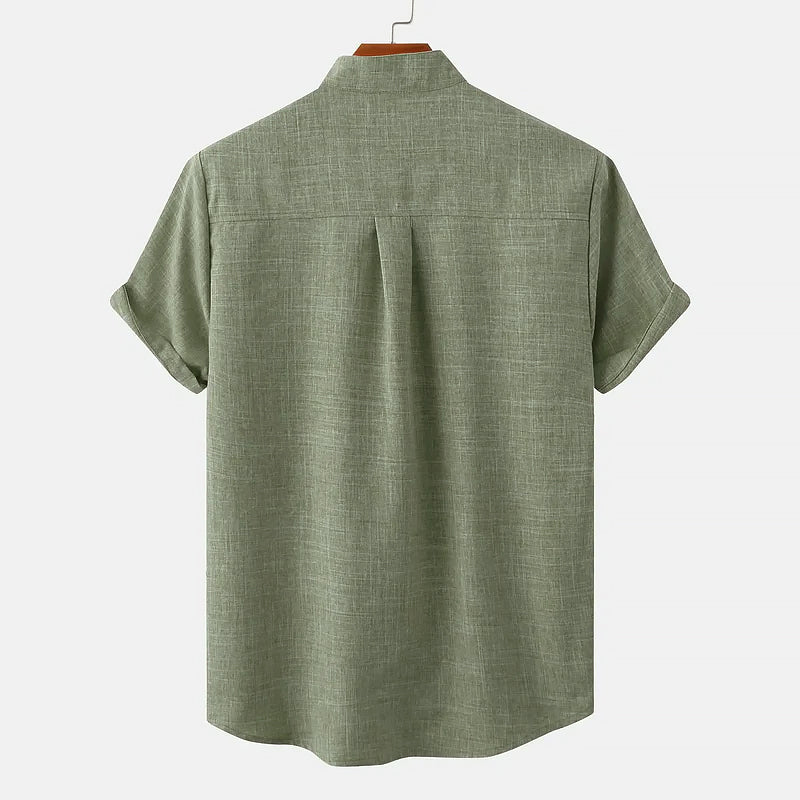 Xavier - Men’s Linen Short Sleeve Button-Up Shirt