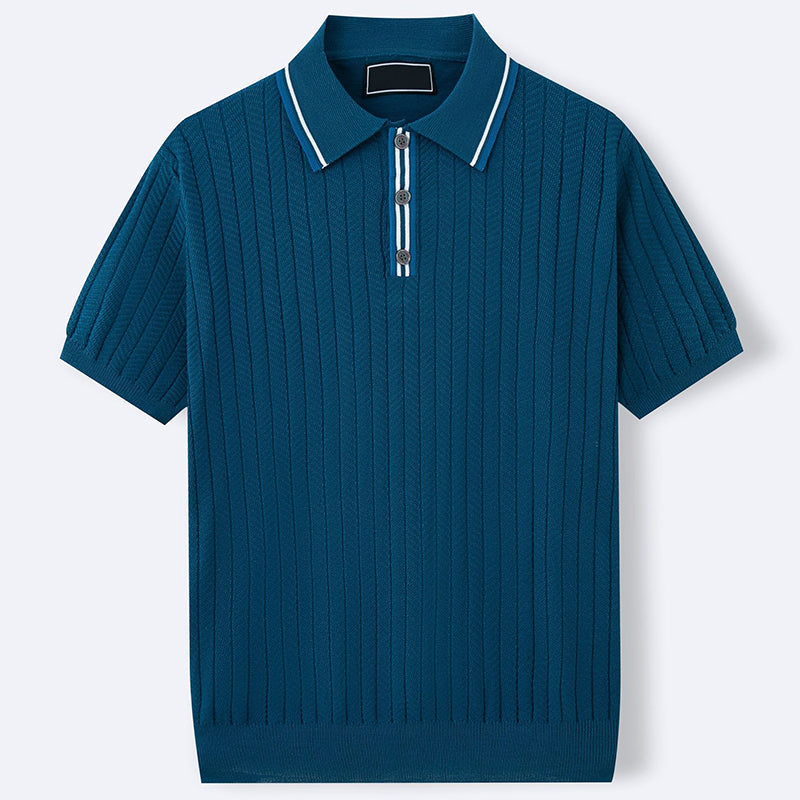 Zachary - Men’s Textured Knit Polo Shirt