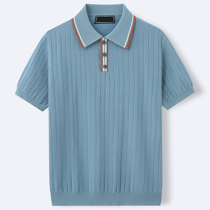 Zachary - Men’s Textured Knit Polo Shirt