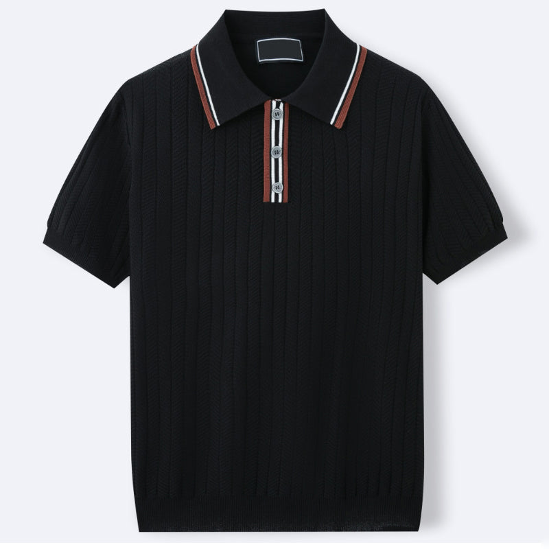Zachary - Men’s Textured Knit Polo Shirt