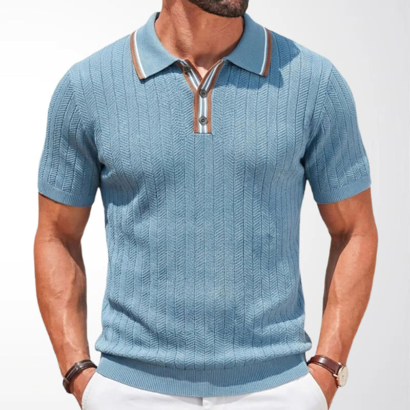 Zachary - Men’s Textured Knit Polo Shirt