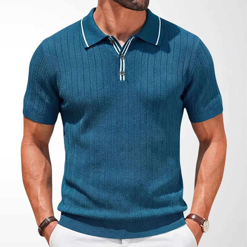 Zachary - Men’s Textured Knit Polo Shirt