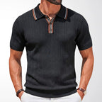 Zachary - Men’s Textured Knit Polo Shirt