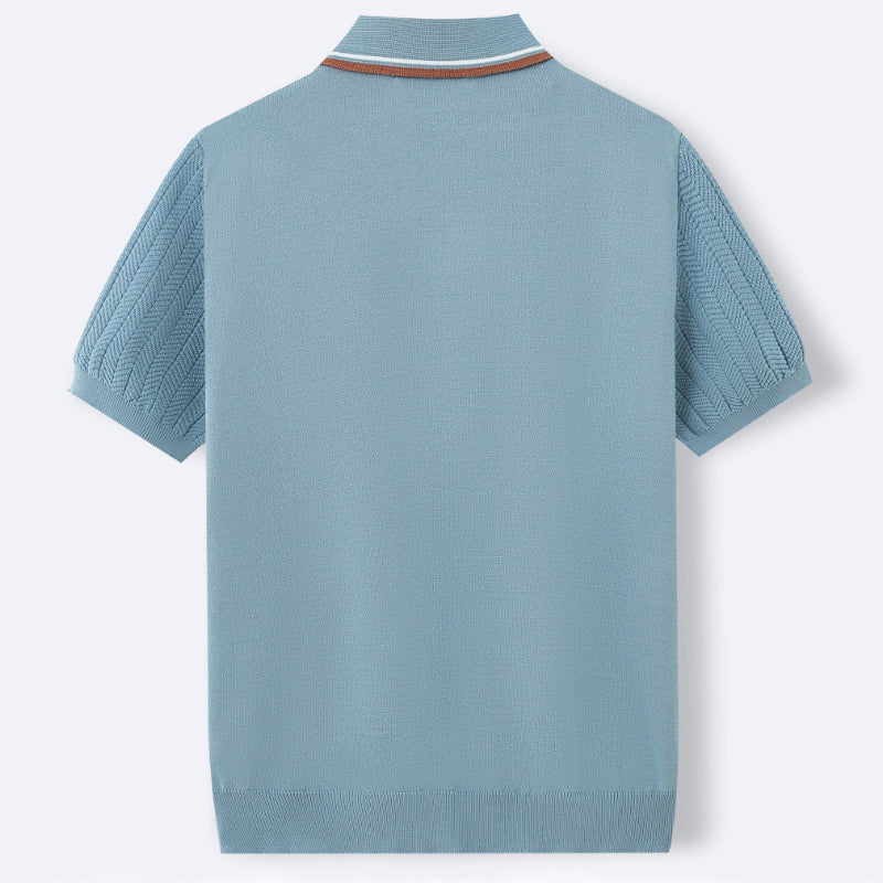 Zachary - Men’s Textured Knit Polo Shirt
