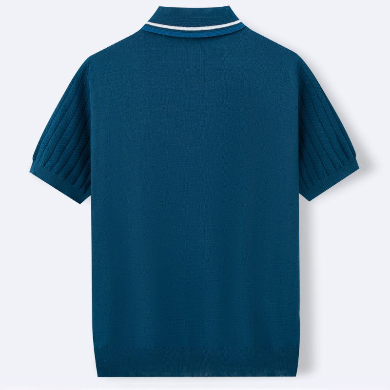 Zachary - Men’s Textured Knit Polo Shirt