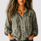 Zoey - Women’s Retro Pattern Long Sleeve Shirt